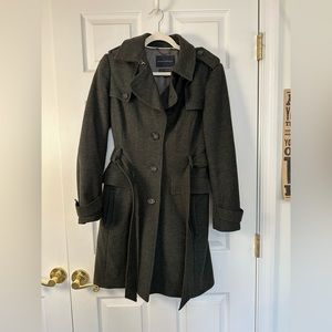 Banana Republic Wool Peacoat, Small, Dark Green